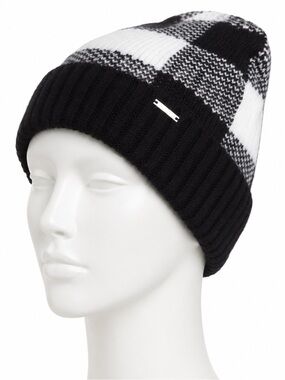 Steve Madden Brushed Gingham Cuffed Beanie (NWT) (Size: OSFM)